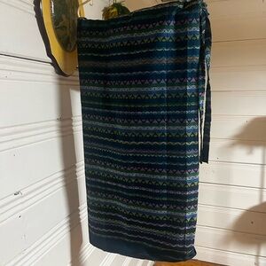 NWOT Colorful Teal Patterned Skirt